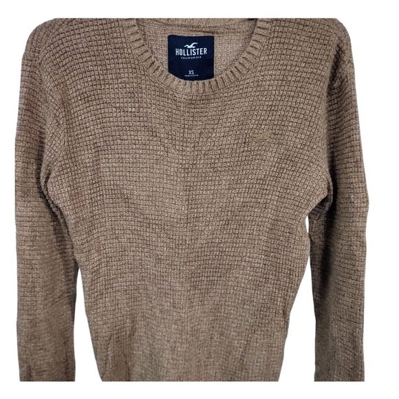 Hollister Sweater Knit Crewneck Pullover Casual Brown Comfy XS - Picture 1 of 5